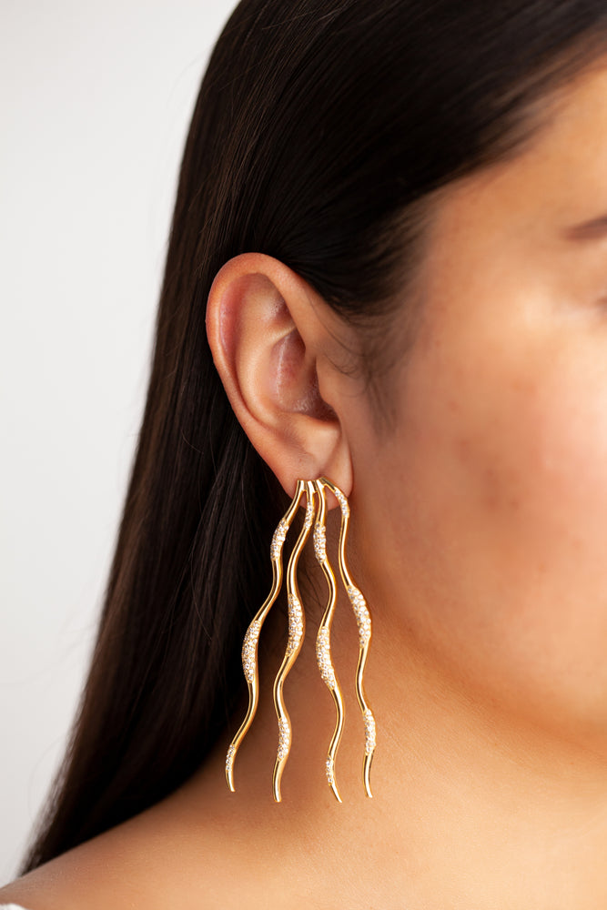 
                  
                    Feminine Waves Statement Pave Earrings
                  
                